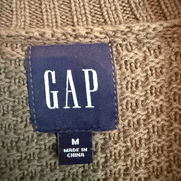 GAP Women's Olive Open-Front Waffle Knit Cardigan - Picture 2 of 2